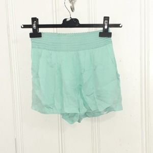 Mint green wrinkled shorts